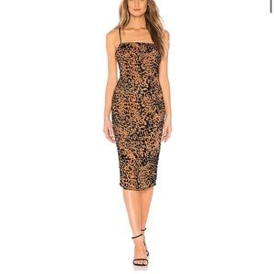 NWOT - by the way. Julana Cross Back Midi Dress in Leopard Burnout (size S)